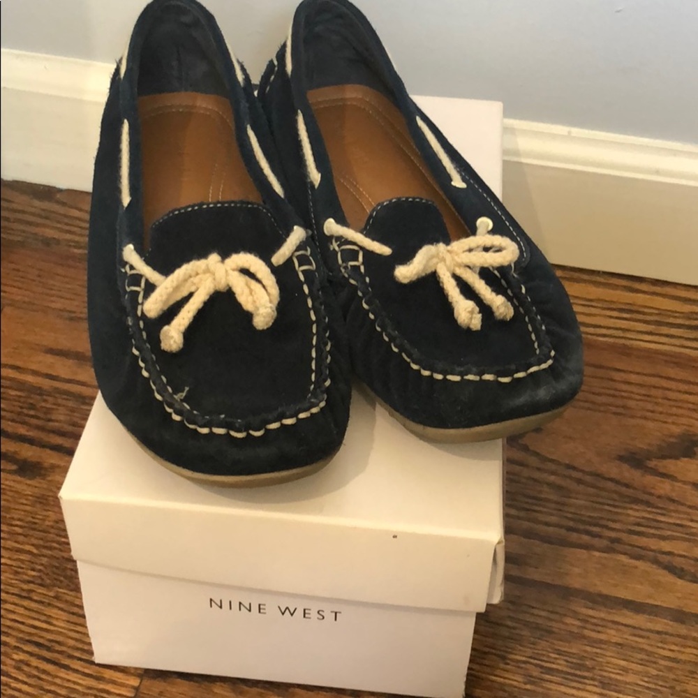 Nine West Navy Blue Moccasins. Only worn 2 times